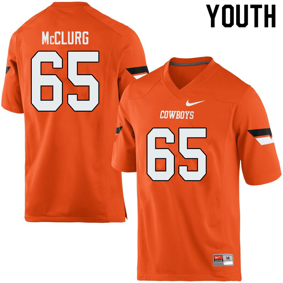 Youth #65 Matt McClurg Oklahoma State Cowboys College Football Jerseys Sale-Orange - Click Image to Close
